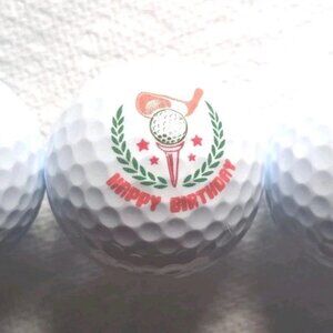 Golf Balls Hole in One Happy Birthday Sleeve of 3 NIB